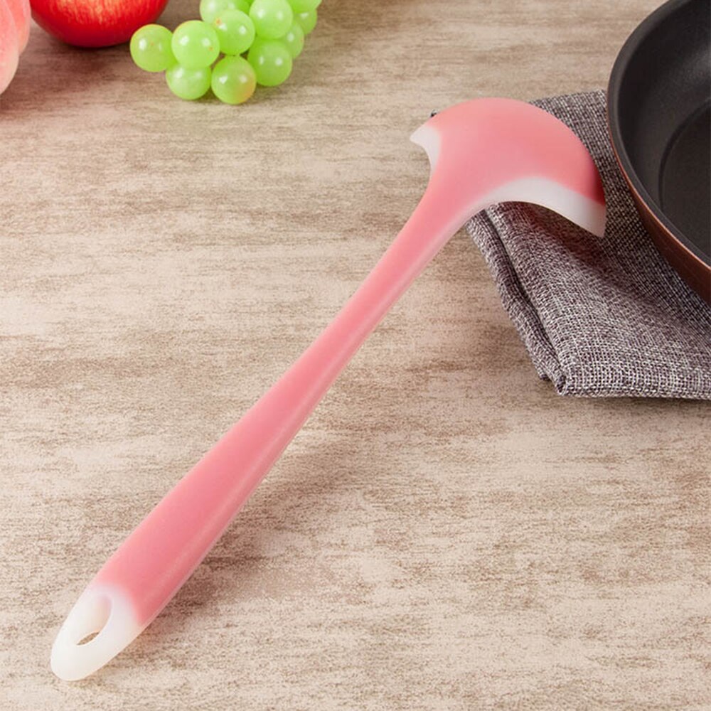 Cuchara sopera de silicona, cocina antiadherente, cucharas de comida grandes, cucharón, mango largo, utensilios de cocina para el hogar