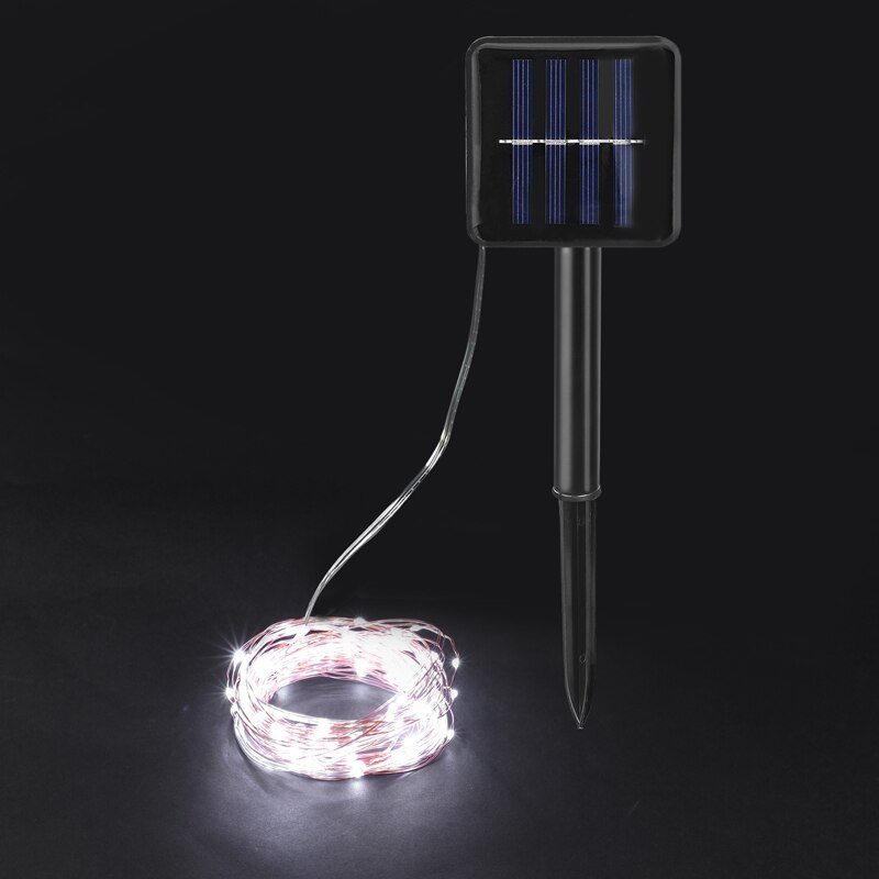 Solar String Fairy Lights 8 modes 10M 20M 30M Waterproof Outdoor Garland Solar Power Lamp Christmas For Garden Decoration: White / 10M 100LEDS
