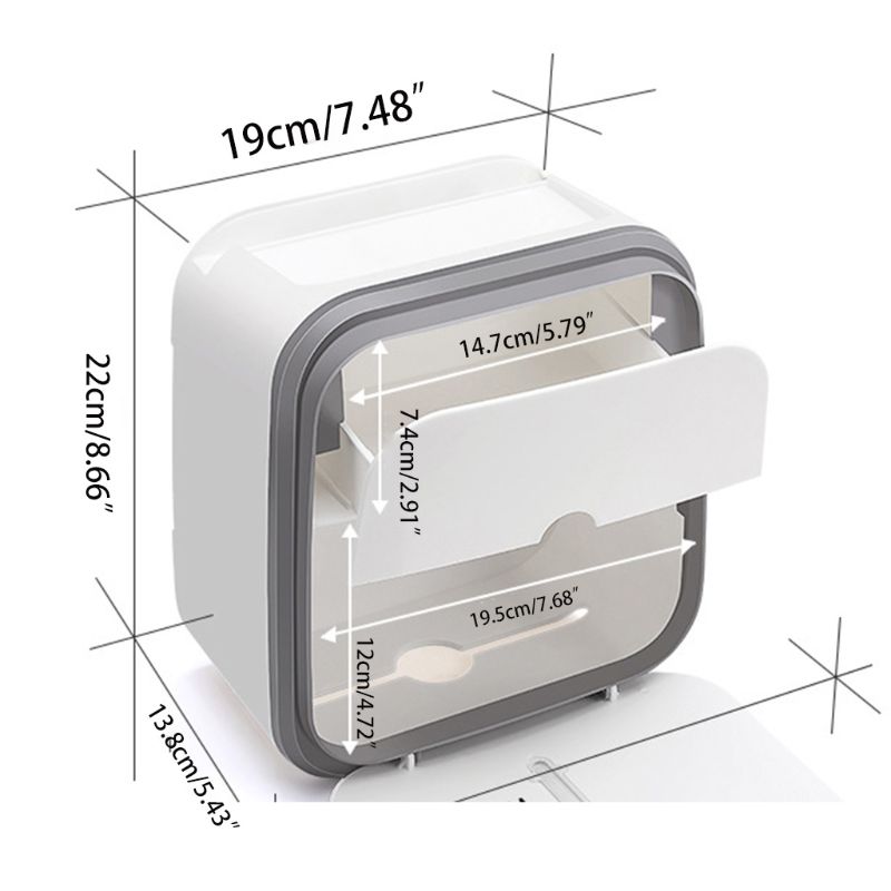 Double couche porte-papier hygiénique étanche mural boîte de rangement de tissu 23GB