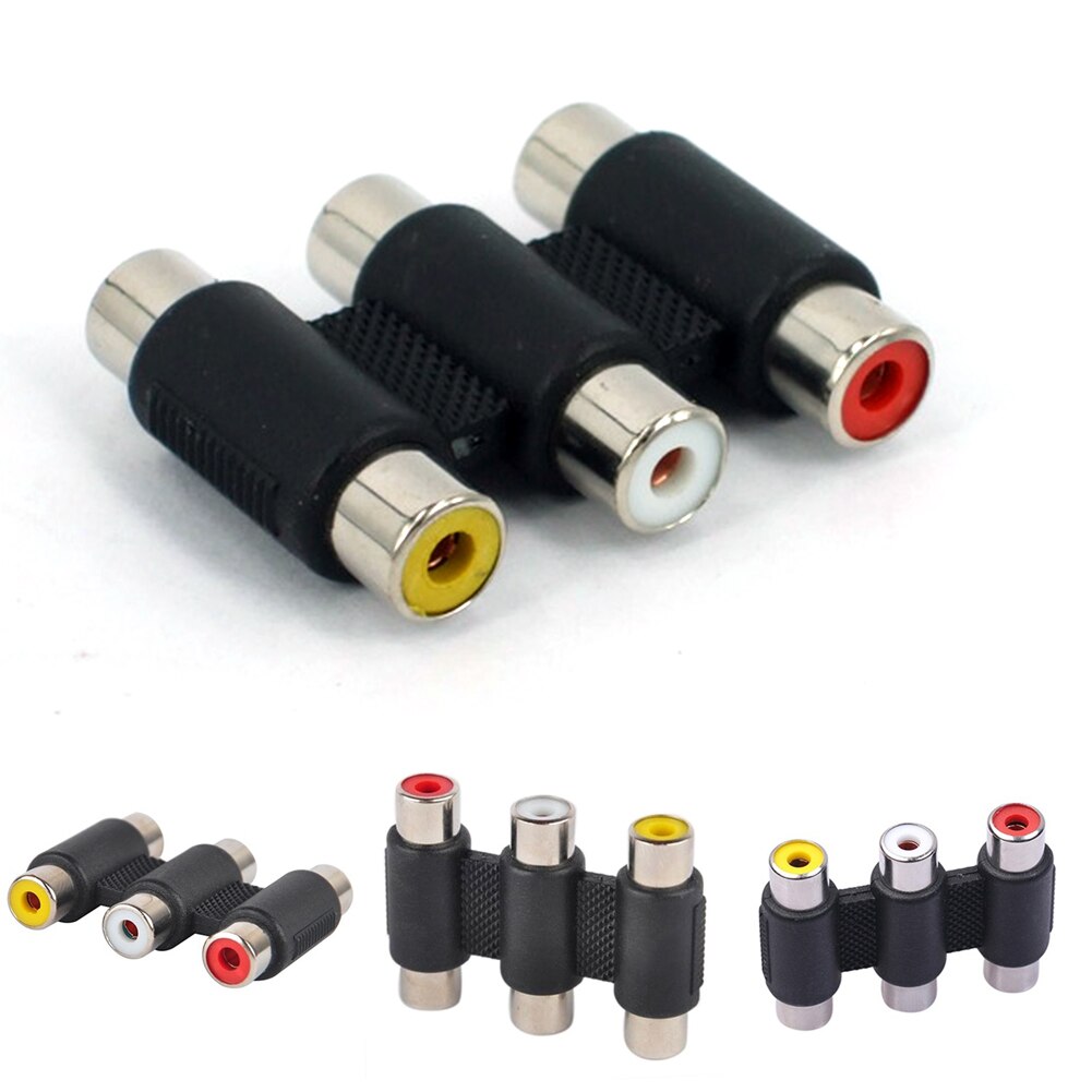 3 AV Audio Video Female to Female Coupler Adapter Extension Cable Component ERO