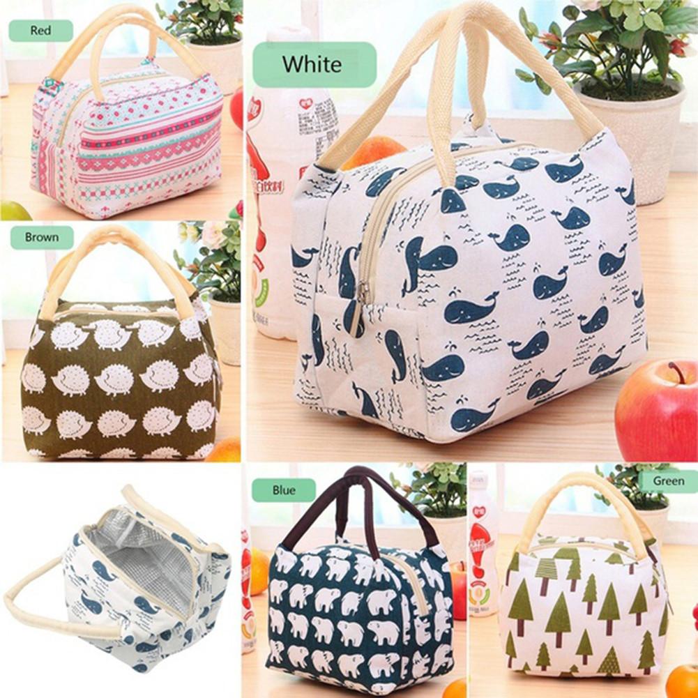 Lunchtas thermisch geïsoleerde tas katoenen linnen geïsoleerde thermische canvas draagbare lunchtas #bw