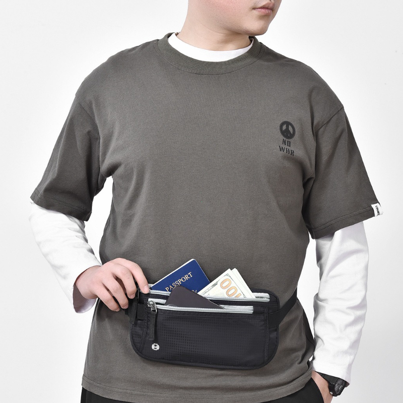 Unsichtbare Reise-Hüfttasche für Reisepass, Geld, Gürteltasche, versteckte Sicherheitsbrieftasche, draussen-Sport, Joggen, Brusttasche, Hüfttasche