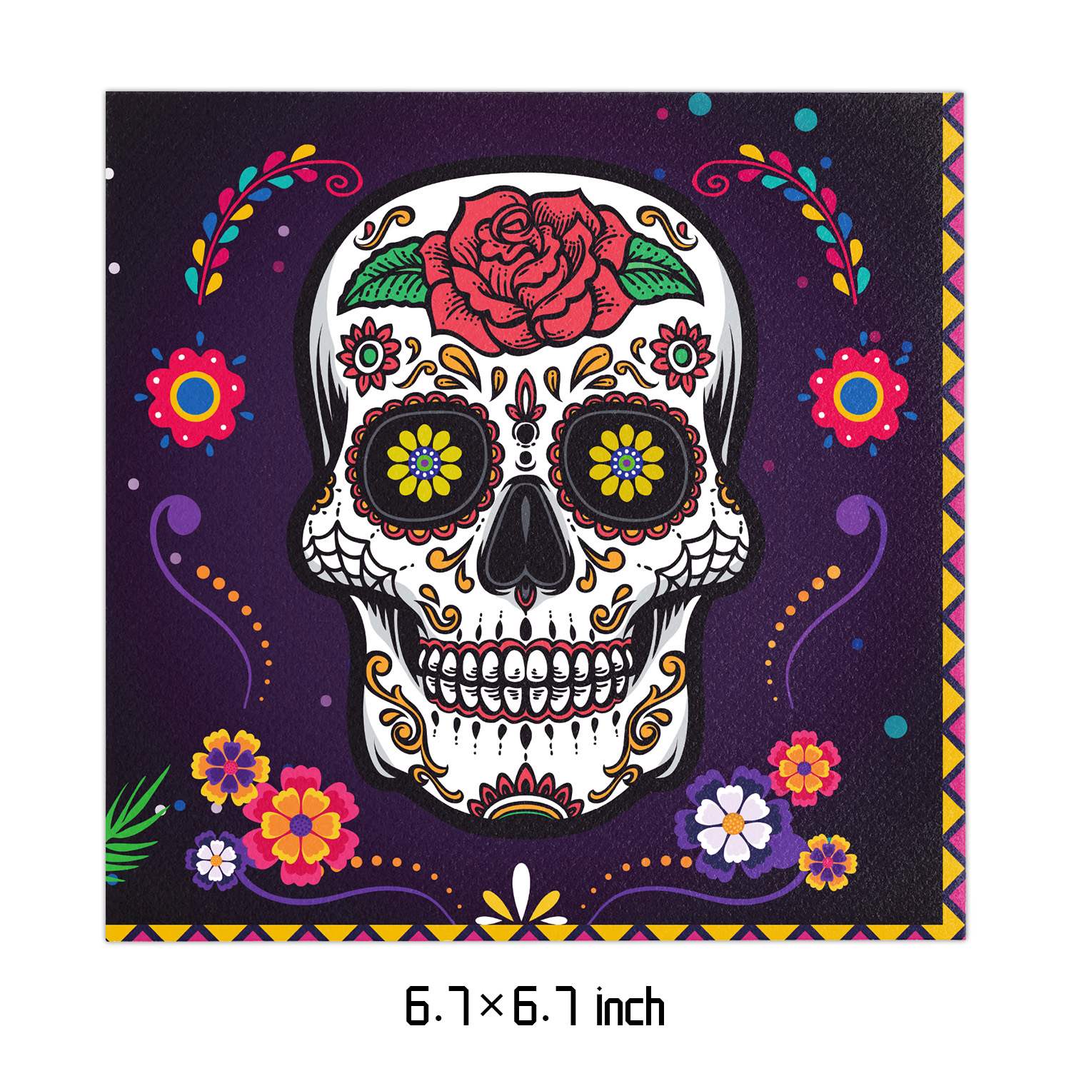 Decoraciones de cumpleaños con tema del Día de los Muertos, vajilla desechable para , servilletas de papel, vasos, platos, manteles, paja