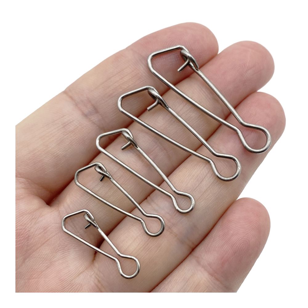 50 Stück starker Stift verbinder Seefisch köder Pin Haken Angel zubehör Angela us rüstung Edelstahl weißes Nickel