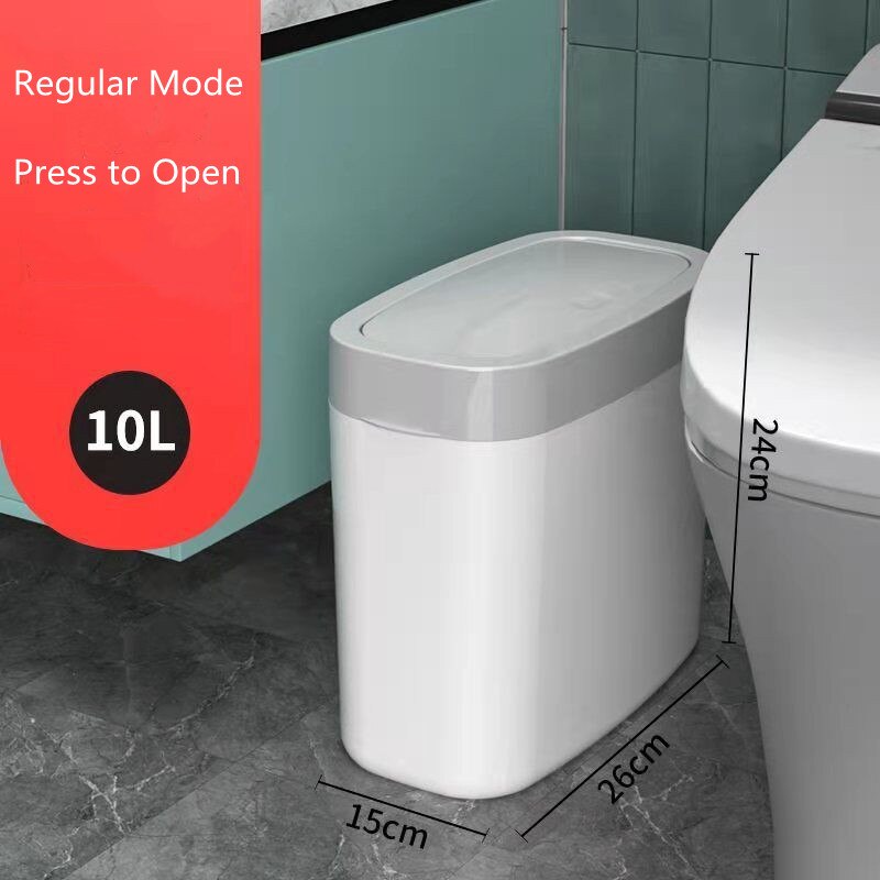 Smart Trash Can Intelligent Sensor Dustbin Electric Automatic Rubbish Can Waterproof Dustbin Household Kitchen Toilet Bin: 10L Regular