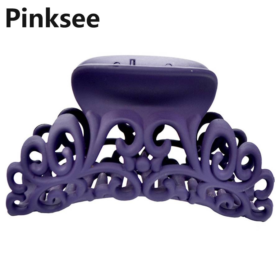 Dames Dames Grote Haardracht Haar Klauw Clips Baret Haar Krab Klem Scrub Plastic Holle Bloem Haarspeld Accessoires: C