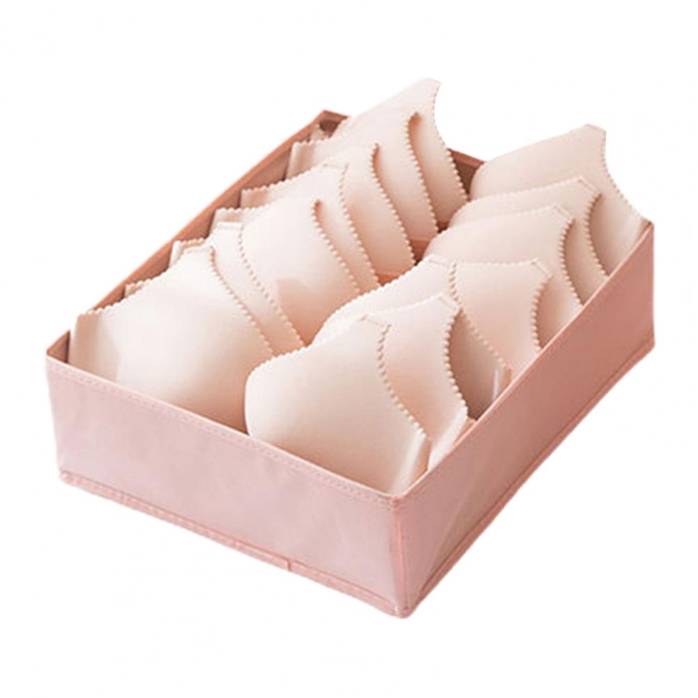 6/7/24 Grids Underwear Storage Drawer Organizer Non Woven Fabric Drawer Divider Box for Bra Socks Clothes Organizer Storage Box: Pink 7Cells