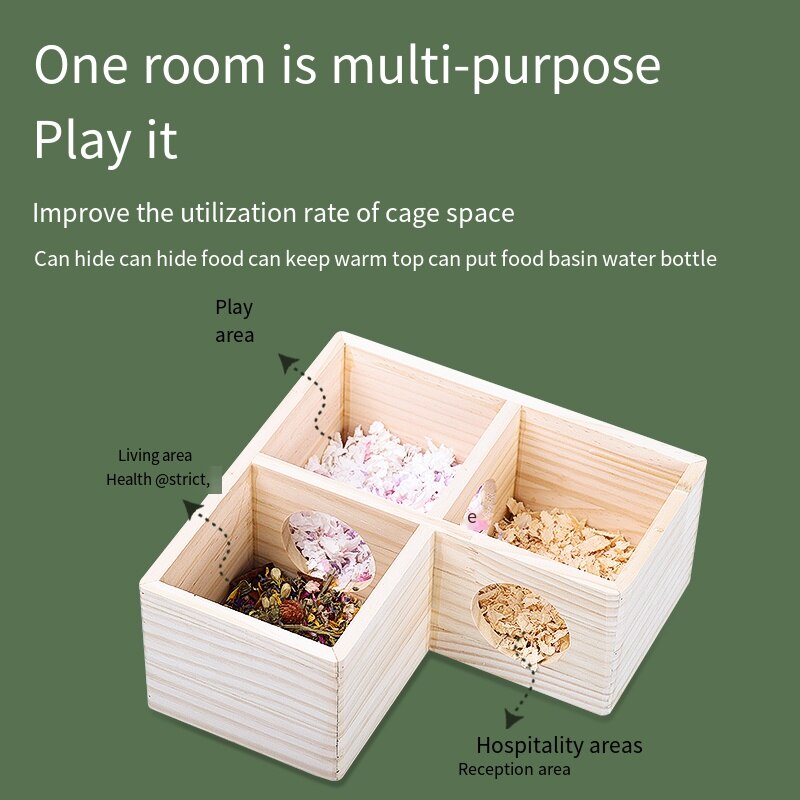 Wooden Hamster Multi-room Hamster Maze Toy Hamster Cage Landscaping Supplies Hamster Shelter Hamster Accessories Hamster Nest