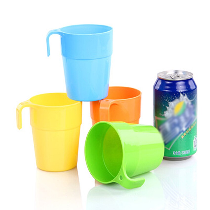 1 pc 201ml-300ml plastic Mug cup coffee milk travel mugs brief solid home office water cup portable handgrip tea mug
