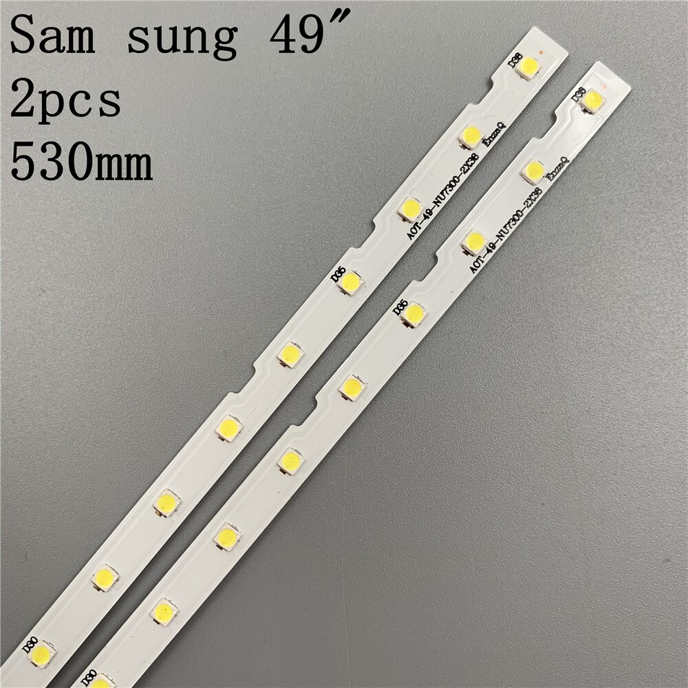 LED Backlight strip 38 leds for Samsung 49"TV AOT_49_NU7300_NU7100_2X38_3030C_d6t-2d1_19S2P rev.v4 UE49NU7140 UE49NU7100