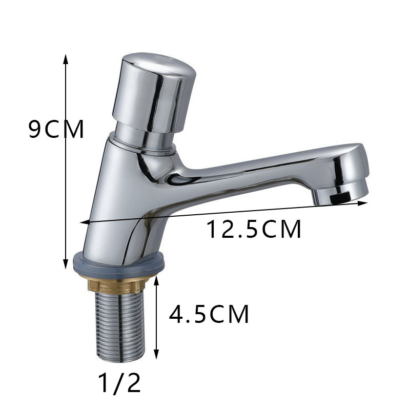 Gezichtswastafel Zelfsluitende waterbesparende kraan Badkamer Wastafel Koudwaterkraan Vertraging Knop Sectie Kraan Badkameraccessoires: WHITE