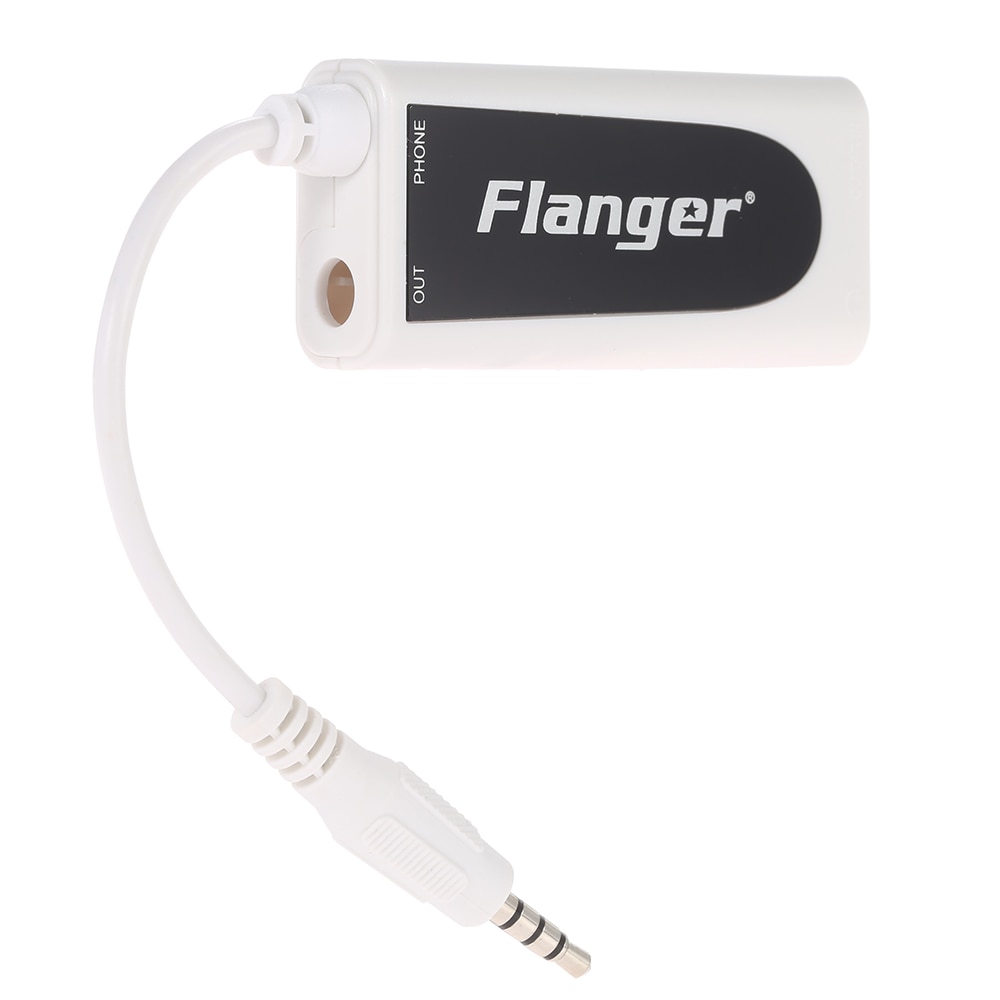 Flanger Fc-21Music Converter Adapter Kleine En Prachtige Witte Gitaar Bas Voor Android Apple Iphone Ipad Ipod Touch