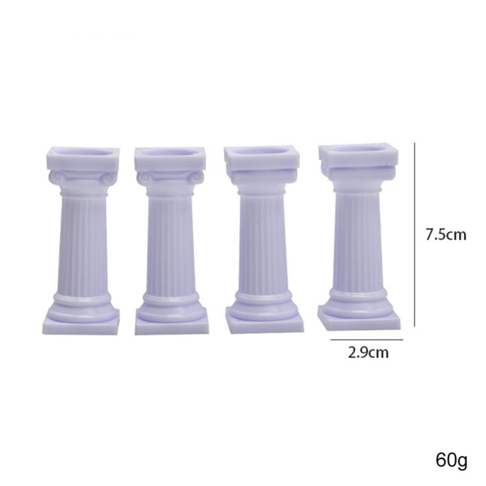 4PCS White Roman Pillars Wedding Cake stand fondant cake tools Support Mold Valentine's Day Wedding Cake Decoration tools: S