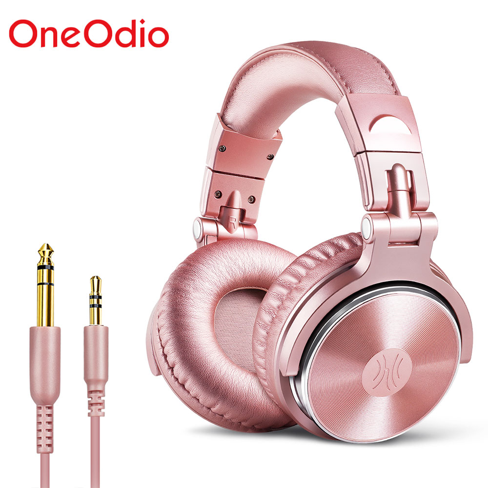 OneOdio Studio DJ filaire casque avec Microphone sur l'oreille HiFi moniteurs musique casque écouteur pour téléphone PC rose
