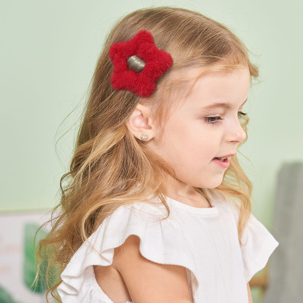 1/2/4 Uds. Pinzas para el cabello BB de estrella de felpa dulce para mujeres y niñas, horquillas con flequillo lateral esponjoso, pasadores, accesorios para el cabello Y2K