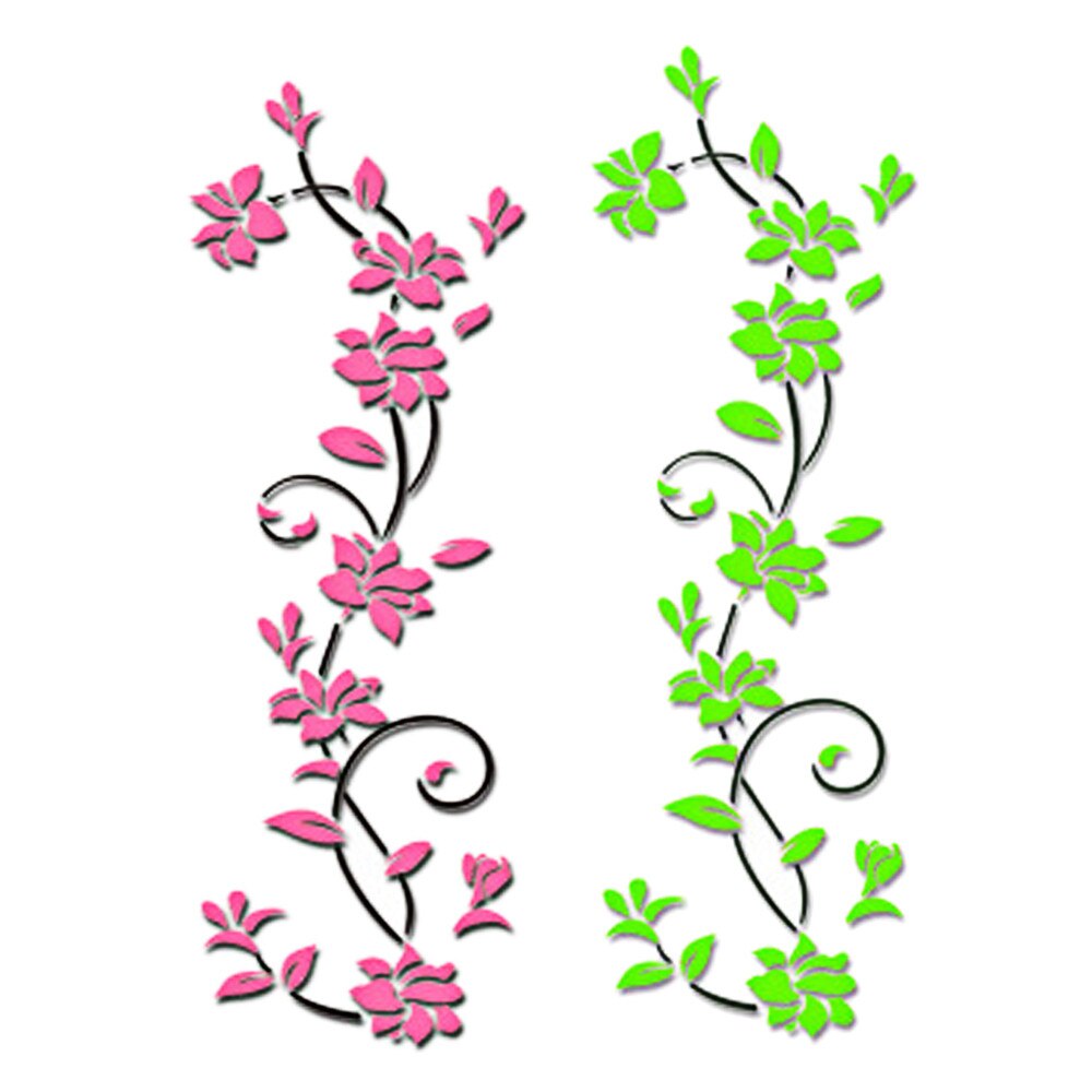 DIY 3D Acrylic Crystal Wall Stickers Living Room Bedroom Stickers TV Background Home Decoration Stickers: 2 PCs A