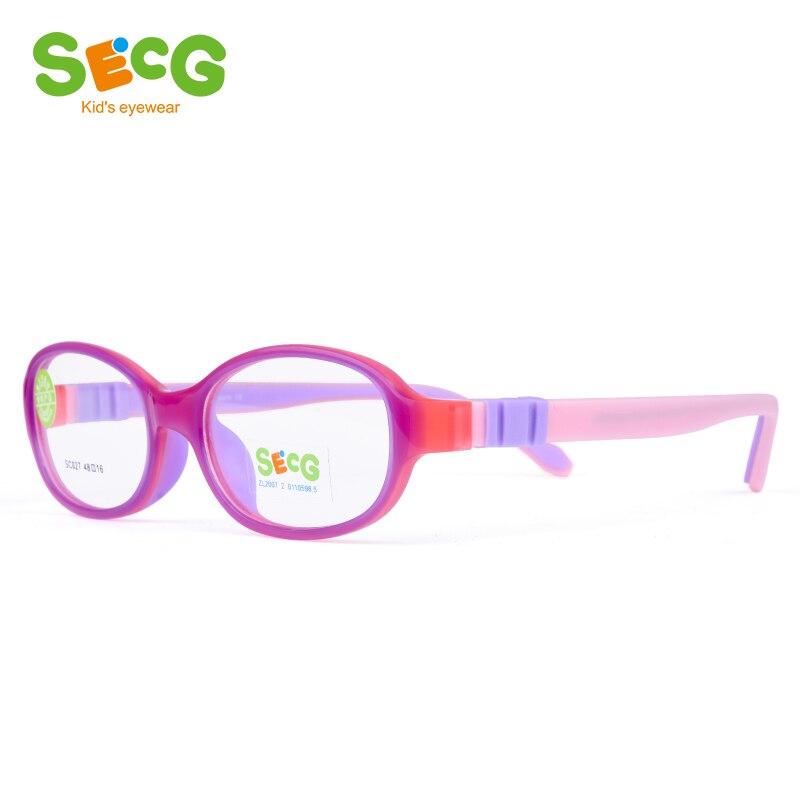 SECG-Montura transparente para niños, gafas ópticas redondas de goma de silicona con correa