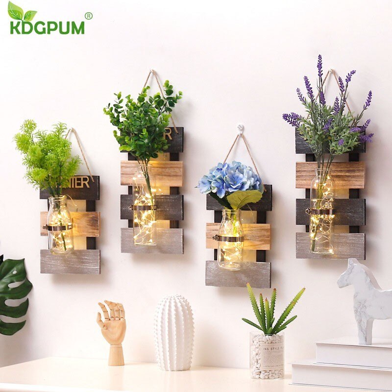 Vägghängande växtkruka hydroponics växt glasvas inomhus trädgård vertikala blomkrukor hängande kruka heminredning