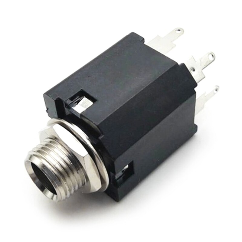 Stereo Socket Panel Mount Jacks Plug Stereo 5 Pin 6.35MM for Mic 5-pin In-line Vertical Microphone Accessories