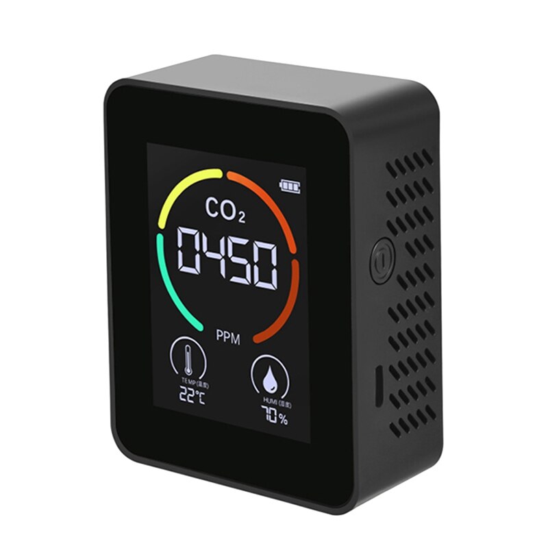 Air Monitor CO2 Carbon Dioxide Detector Air Temperature Humidity Monitor Quick Measuring Meter for CO2: Black