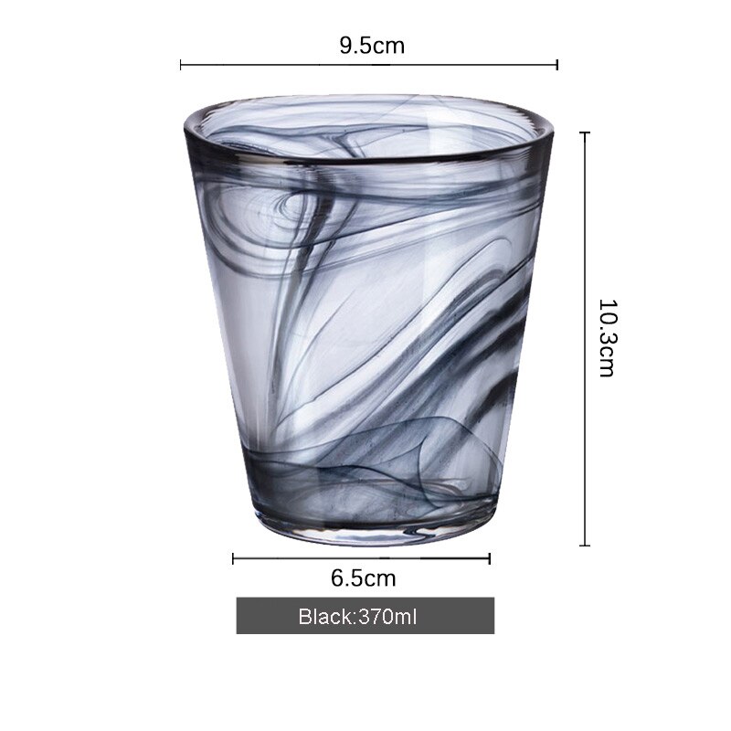 Nordiske farvede vinglas juiceglas til blyfri gennemsigtige glas whiskyglas ølglas fest drinkware: Sort
