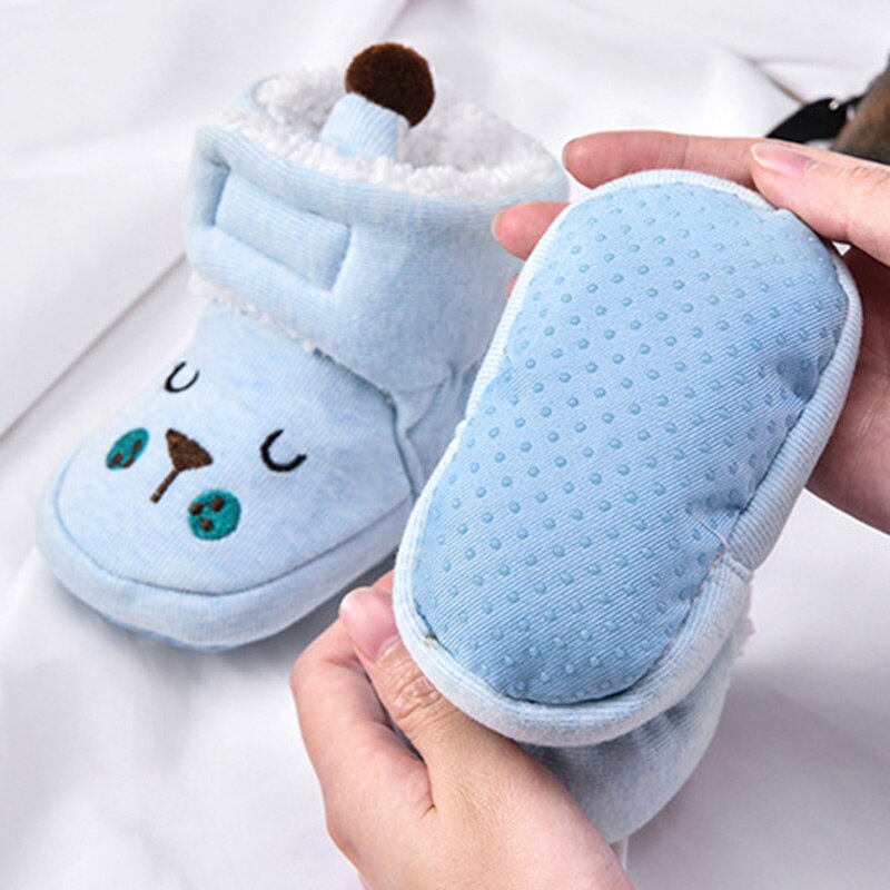 Babysko unisex bomuld varm vinter anti-efterår tegneserie hyggelig nyfødt spædbarn støvle varme sko -35