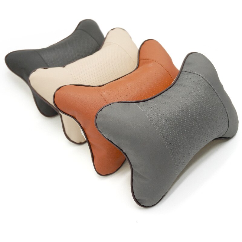Universele auto nekkussens van pvc leer, ademend mesh, auto neksteun, hoofdsteunkussen, kussen, auto-interieuraccessoires