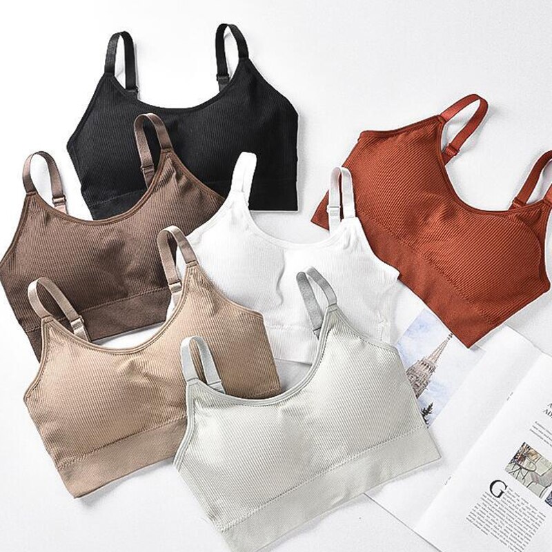 Empujar sólido sujetador de Deportes de algodón deportes Bras mujer correr gimnasio mujer deportes Bra ropa interior chica Fitness carrera Yoga Deporte Tops
