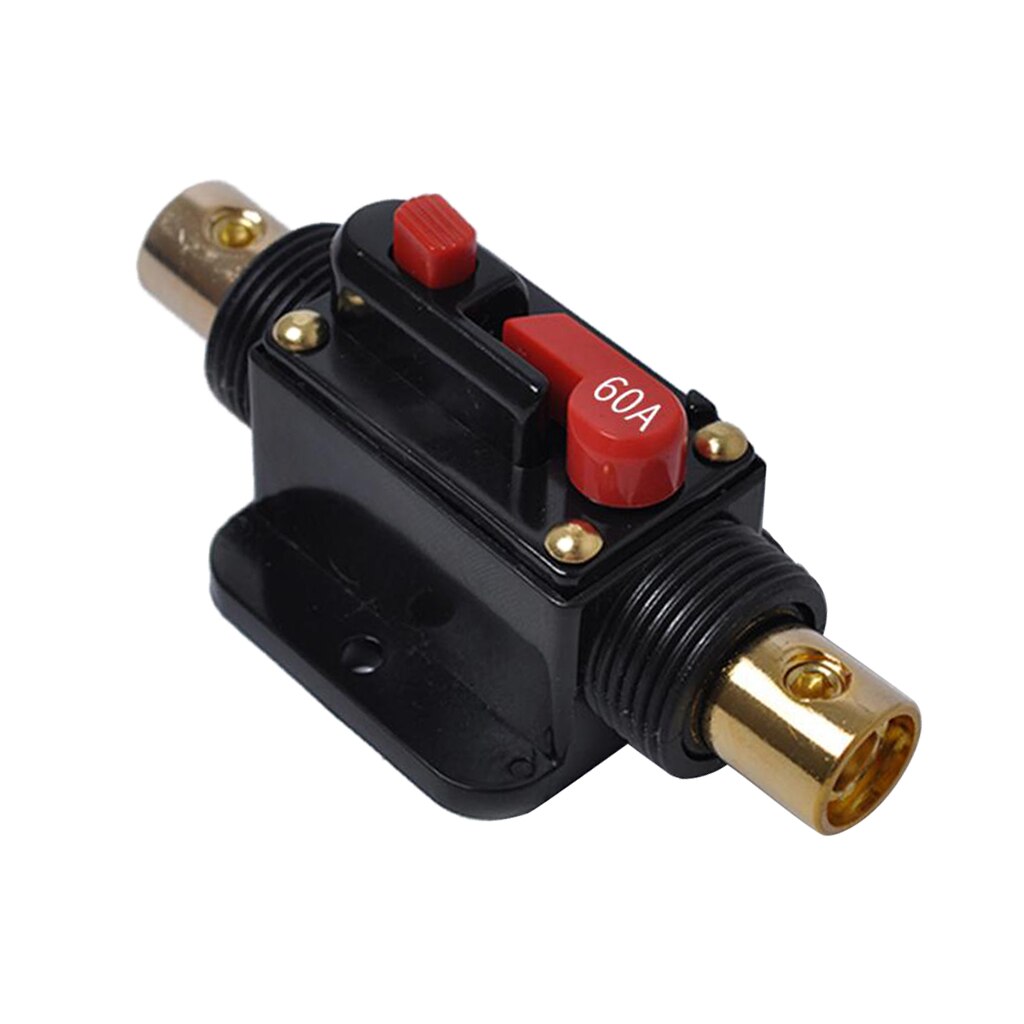 12V Car Stereo Audio Circuit Breaker Inline Fuse Fits 4-8 Gauge Wire 60 Amp