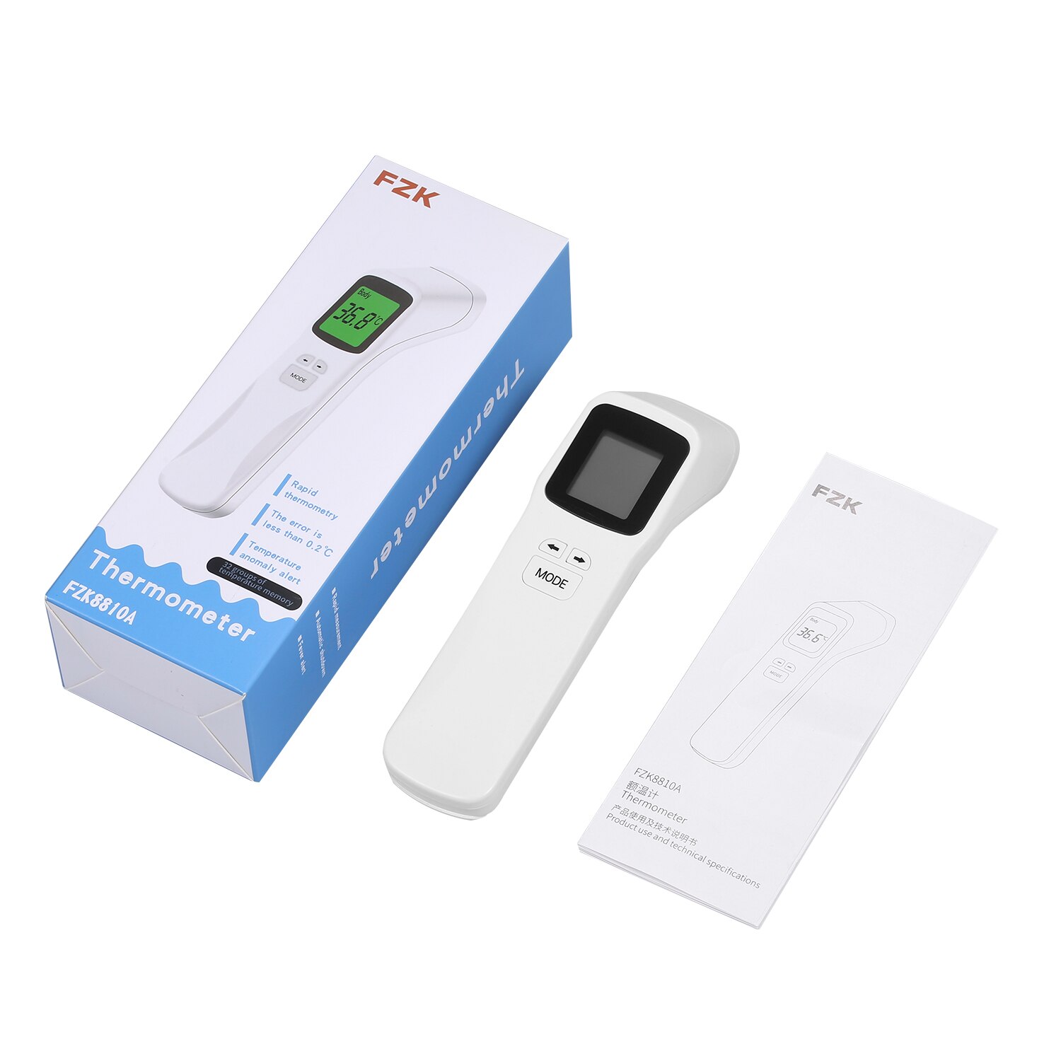 Oor voorhoofd thermometer infrarood digitale contactloze infrarood thermometer lcd achtergrondverlichting termometro infravermelho