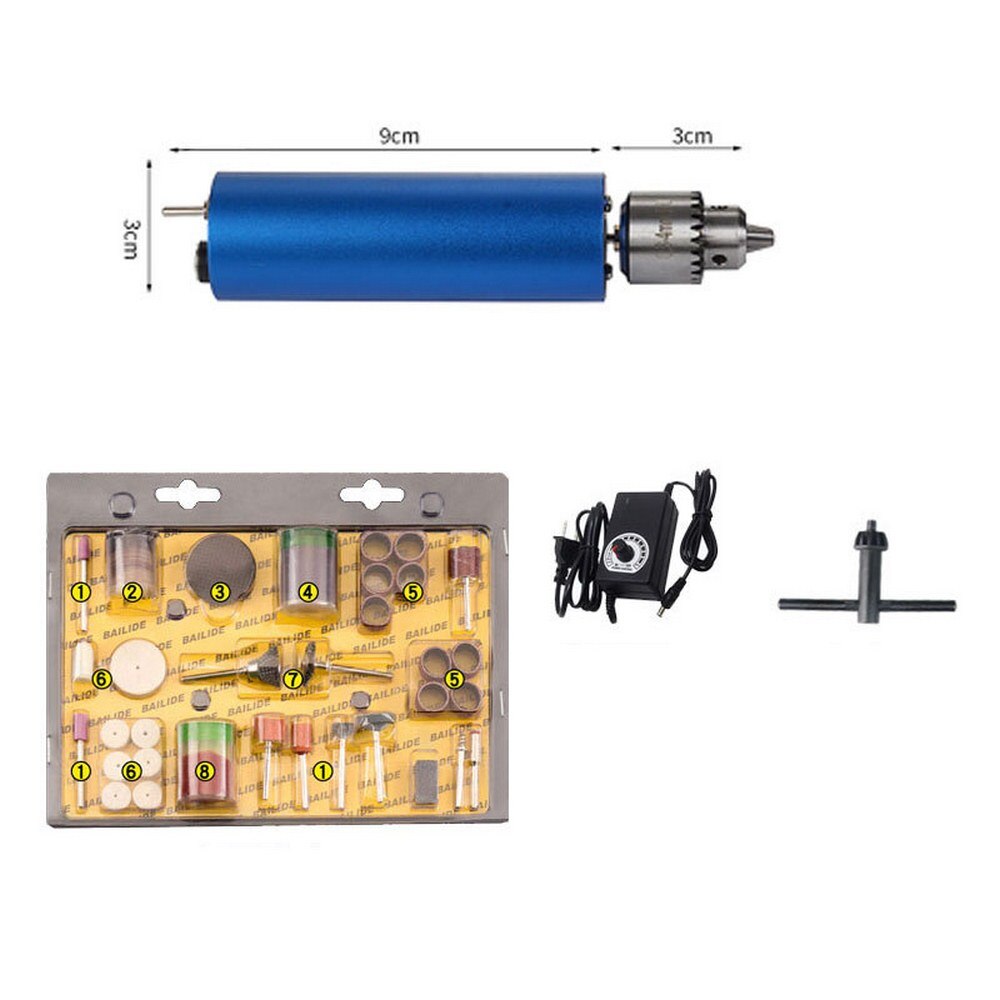 Electric Mini Hand Drill Adjustable Micro Handheld Drill DC3V-12V Power Supply Control for Portable DIY PCB Tool: C