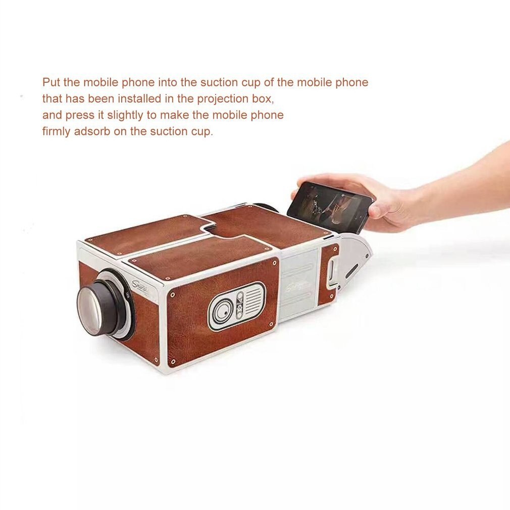 1 pcs DIY mobile phone mini projector portable home projector paper mini mobile phone projector DIY mobile mini projector
