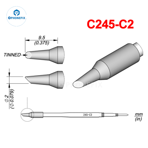 Phonefix C245 C470 Multi Type Solder Iron Tips for JBC i2C Aixun Aifen Soldering Station T245 T470 Welding Handle Welding Tips: Golden