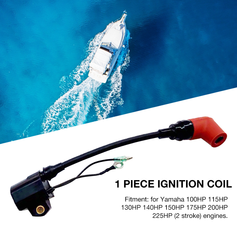 Boat Ignition Coil Replacement For Yamaha 2 Stroke 100-225HP Outboard Engines 6R3855700100/6R3855700100 Boat Accessories Marine