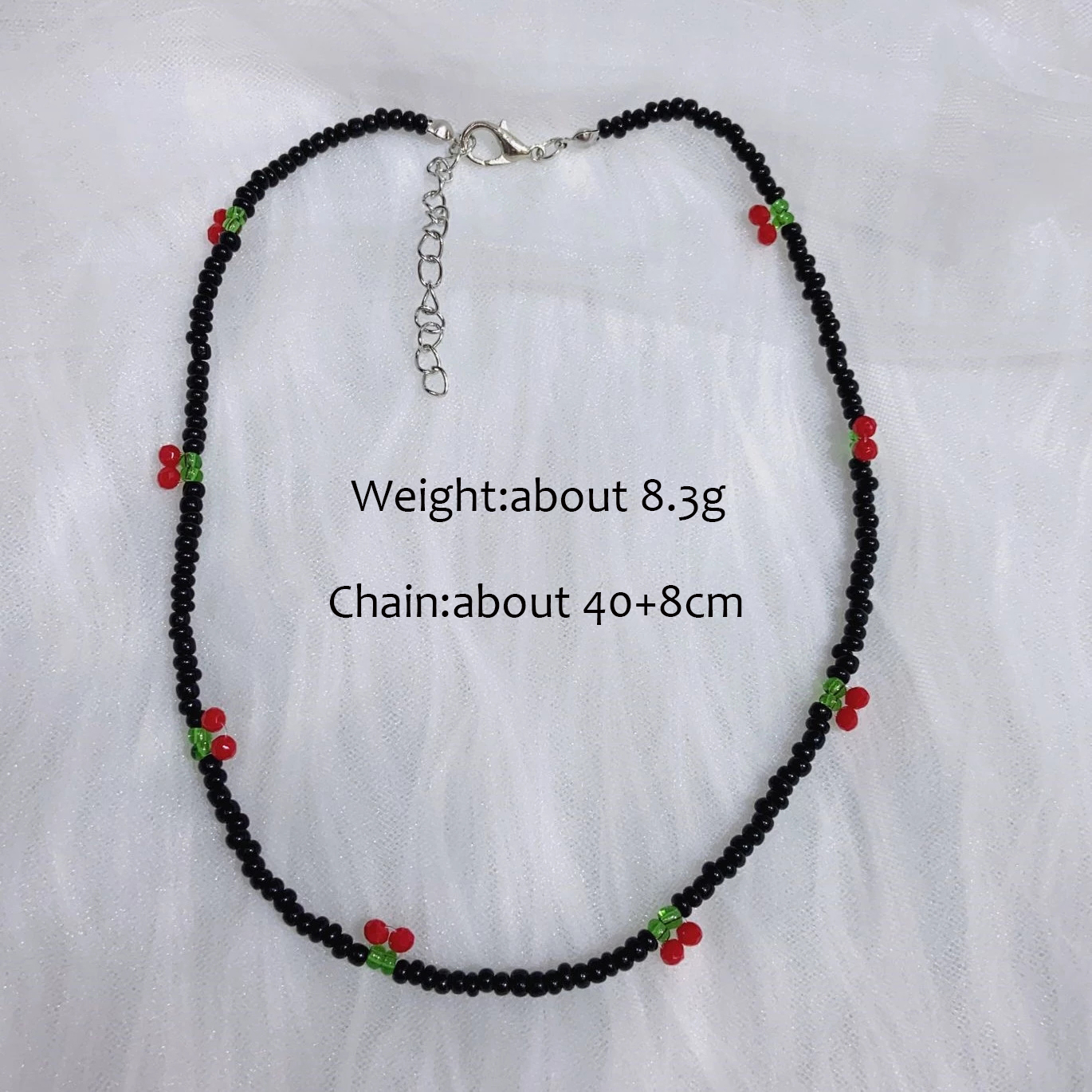 Donarsei zdobione paciorkami w stylu Boho Red Cherry naszyjnik dla kobiet śliczne Handmade owoce małe koraliki Chokers naszyjniki biżuteria Boho