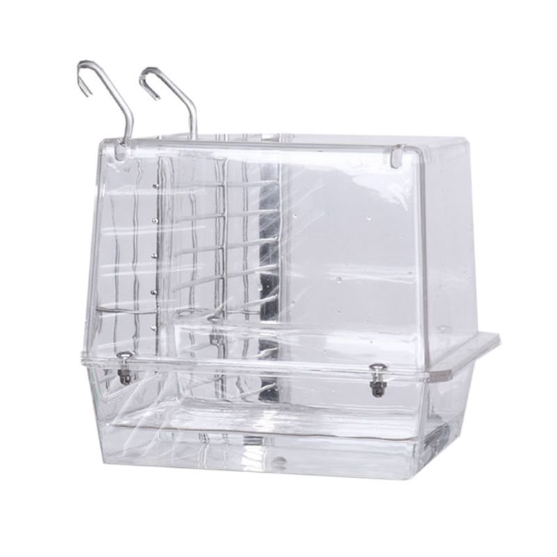 Jaula de Baño de aves con doble gancho, ajustable, grande, con visión clara, Pet L69B