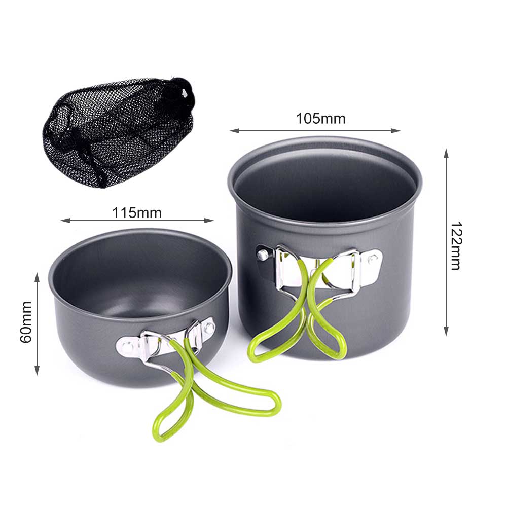 1 Set Pot Portable Cookware Utensils 1-2 Persons Ultralight Pot Pan For Outdoor Camping Backpacking Hiking Picnic