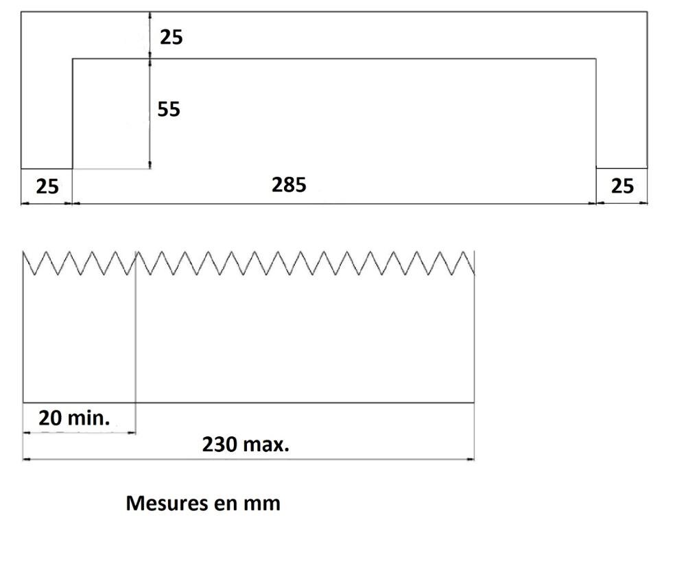 Machine tools bellows covers, inside: width 285 mm x height 55 mm, Lmax 230mm