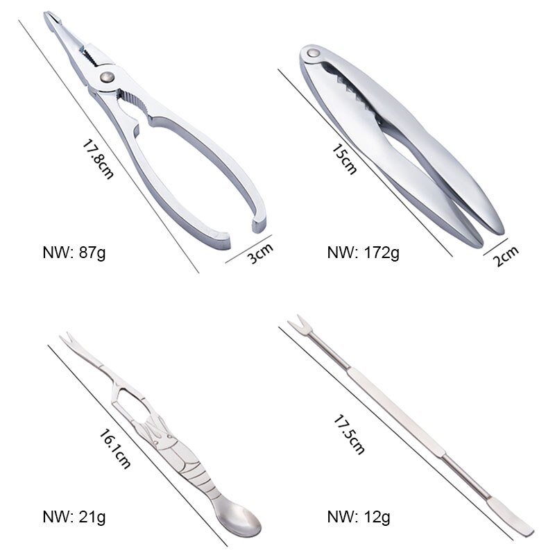 Meeresfrüchte Werkzeug Sets Edelstahl Krabben Cracker Picks Löffel Set Hummer Clamp Zangen Linie Cutter Clip Küche Werkzeuge Zubehör