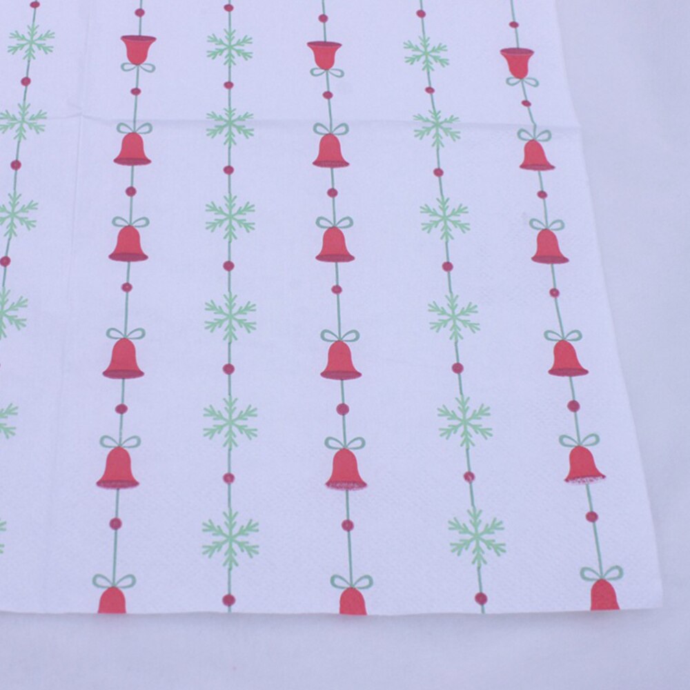 20 Stuks Gedrukt Kerst Servetten Wegwerp Xmas Bell Patroon Tissue Diner Servetten Verjaardagsfeestje Gunsten Supplies