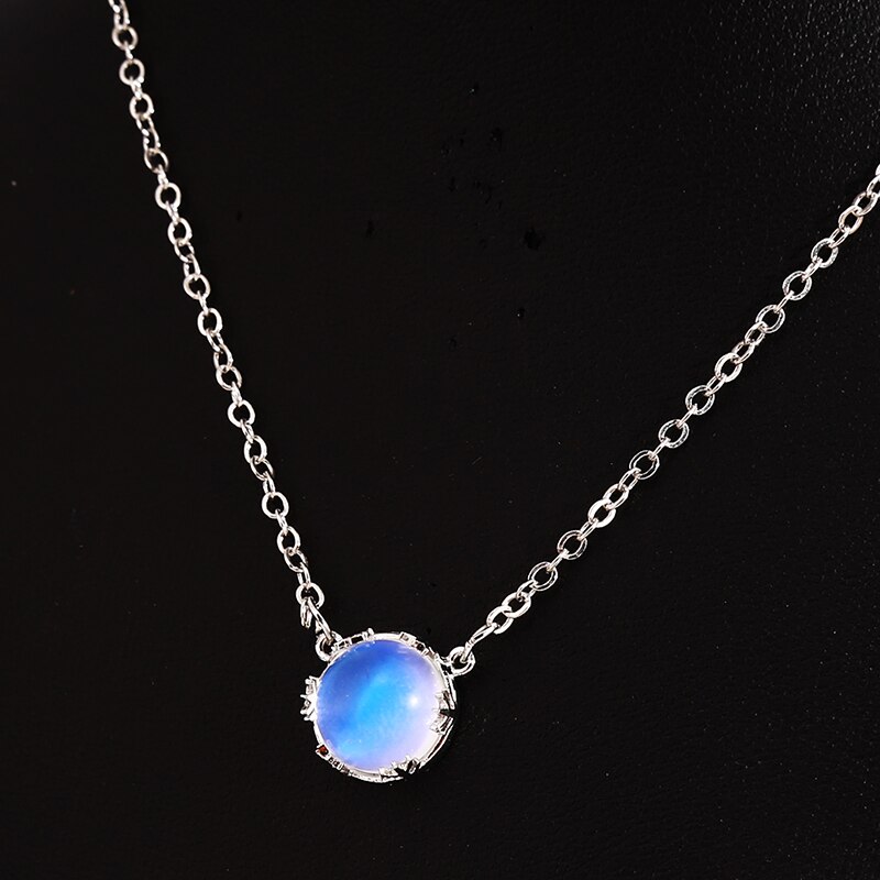 Collier pendentif aurore pour femmes, dégradé , cristal Halo, échelle de couleur argent, bijoux: Default Title