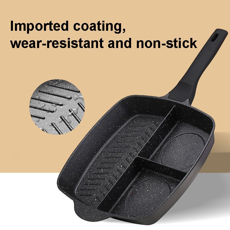 Sartén antiadherente 3 en 1 para hacer crepes, olla wok de cocina coreana, utensilios de cocina para desayuno, sartén para huevos
