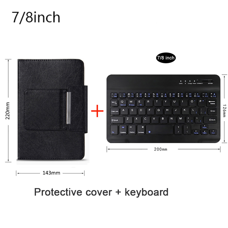 Clavier Bluetooth sans fil avec étui en cuir pour tablette universelle IOS Android Windows, étui en cuir magnétique détachable: green