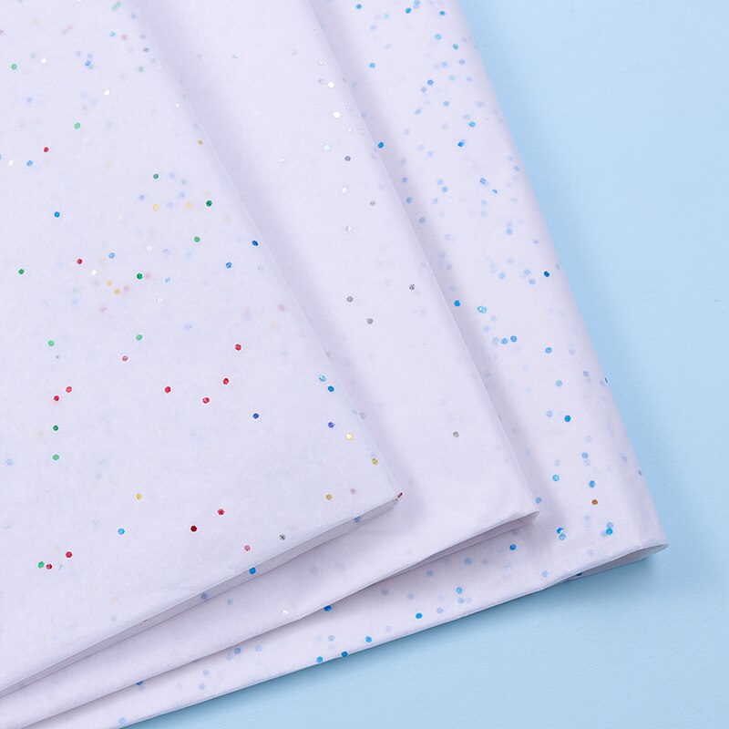 10 hojas de papel tisú con lentejuelas brillantes de 50x66CM, papel artesanal hecho a mano, flores, embalaje de , suministros de decoración del hogar para de boda