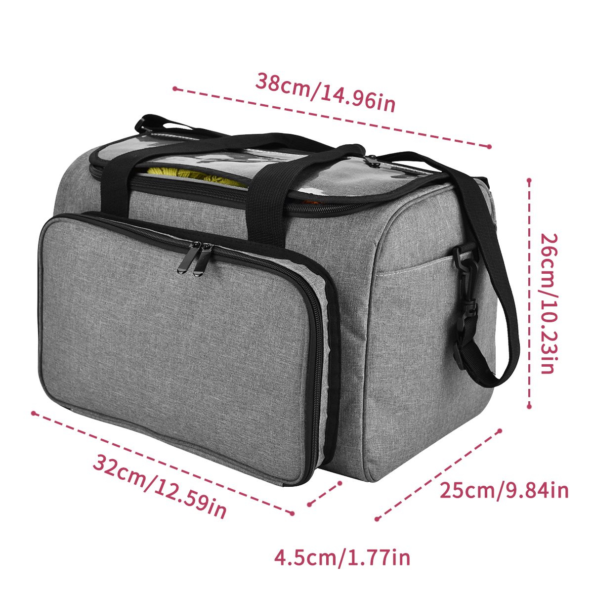 Wol Haak Garen Opbergtas Grote Capaciteit Naaimachine Opbergtas Draagbare Tas Breien Breien Naalden Organizer: Type 3 Gray