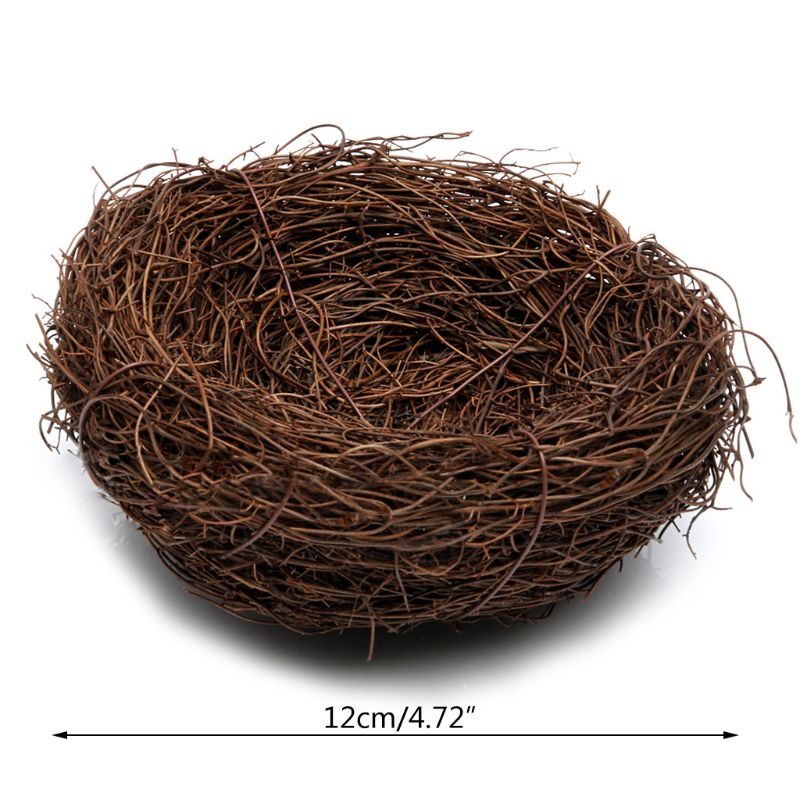 Casa de pássaro de bambu natural, feito à mão, gaiola de brinquedo, abrigo, cabana ao ar livre s18 19, dropship: N-12cm