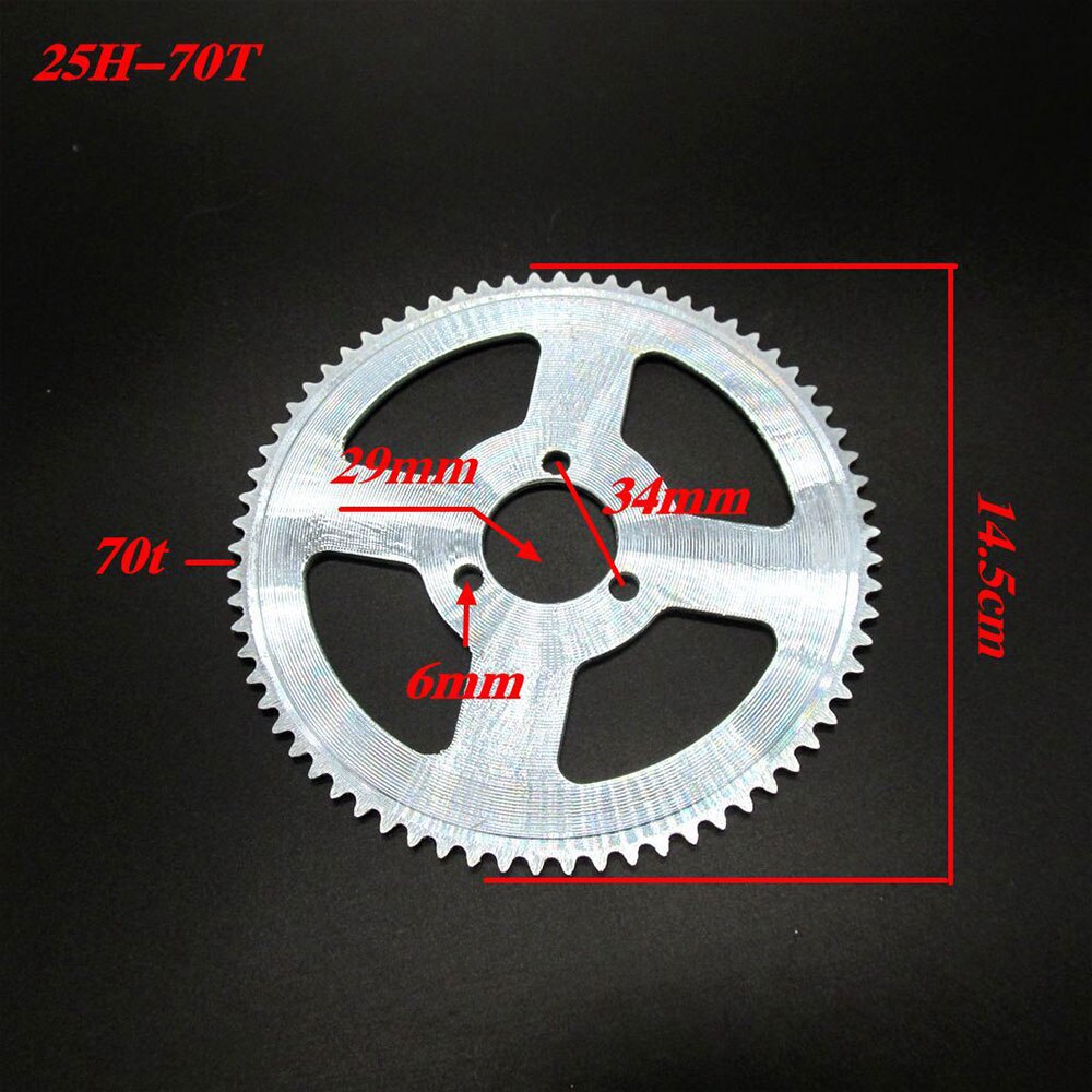 Piñón de cadena trasero para motor de 2 tiempos, 47T, 55T, 68T, 70T, 25H, 47cc, 49cc, Mini ATV, Quad, 4 Wheeler, Scooter Goped, 29mm