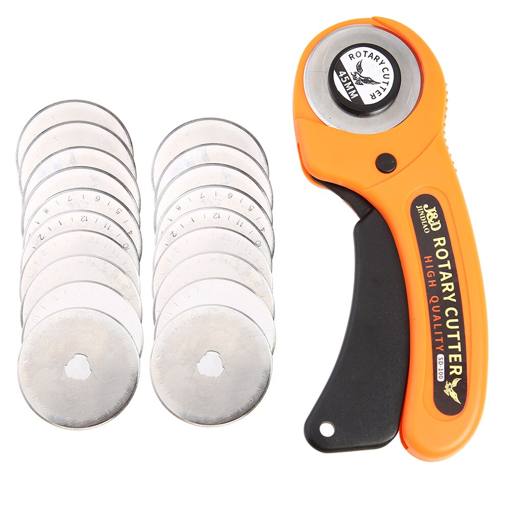 Rotary Cutter Set Blades Patchwork Sewing Tool Fabric Circular Quilting Cutting for Household Female Sewing Supplies: cutter with 20blades