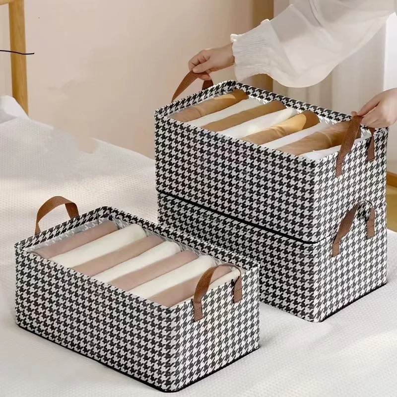 Caja de almacenamiento de ropa con rejilla Qianniao, caja organizadora con marco de acero plegable, caja de almacenamiento estilo cajonera, caja de armario