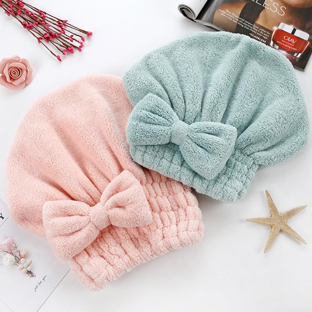 Coral Velvet Quick Dry Hair Hat Hair Drying Towel Super Absorbent Shower Head Wrap Towel Bath Cap Shower Hat